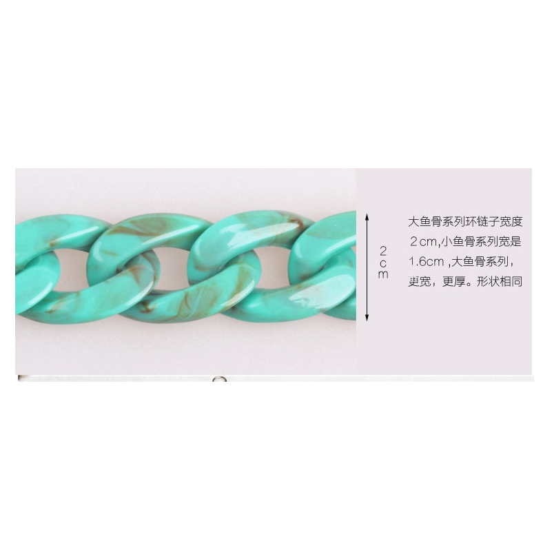 Dây xích đeo túi xách IELGY bằng nhựa acrylic hình xương cá cỡ lớn thời trang cho nữ