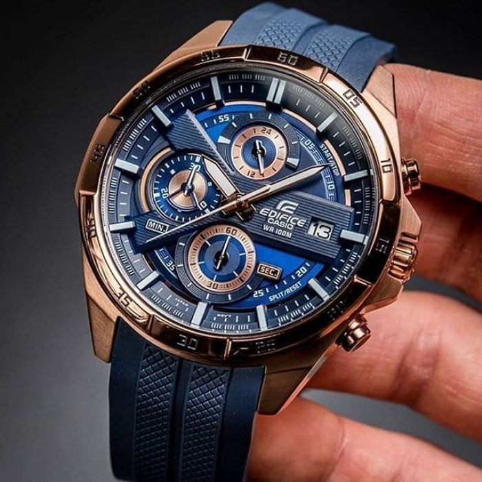 [Mã FARSBR153 giảm 15% đơn 150K] Đồng hồ nam dây cao su chính hãng Casio EDIFICE EFR-556PC-2AVUDF