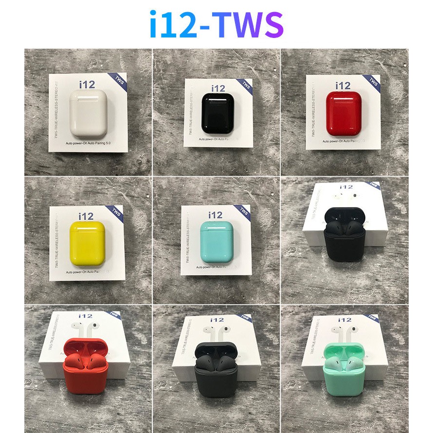 I12 Tai nghe bluetooth không dây TWS có hộp sạc dành cho IOS Android | BigBuy360 - bigbuy360.vn