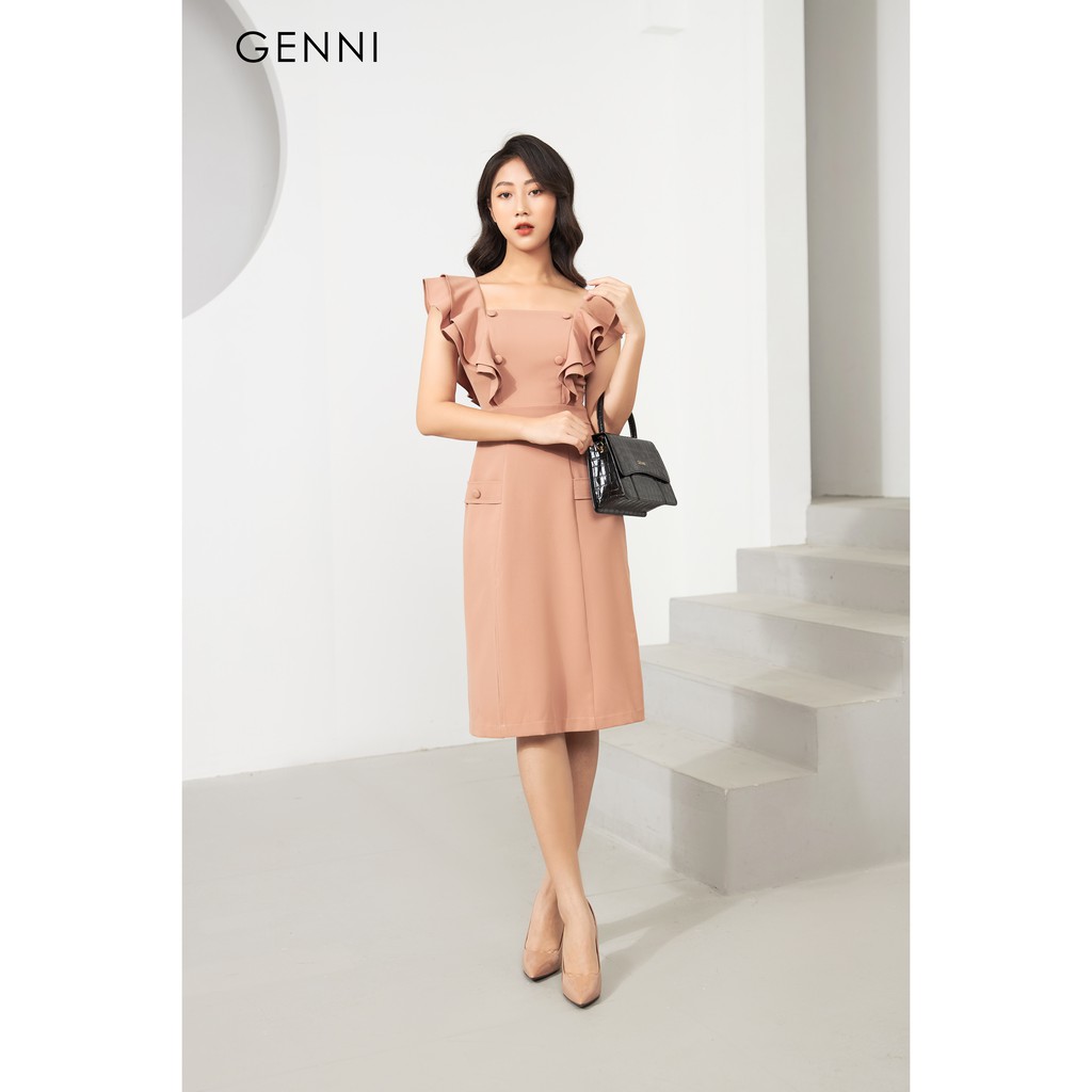 [Mã FAMALLT5 giảm 15% đơn 150k] Váy tay bèo thắt eo hai bên GV005 - Genni | BigBuy360 - bigbuy360.vn