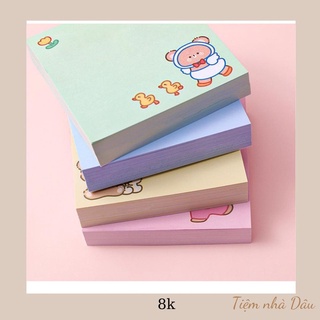 (80 tờ) Giấy nhớ note vuông hoạt hình 8*8cm