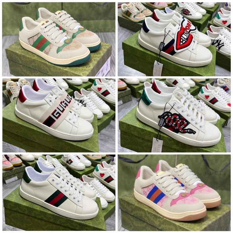 Giày Gucci ACE Ong, Giày Gucci For Love Hàng Cao Cấp Nam Nữ [ Tặng Box Bill + Phụ Kiện ]
