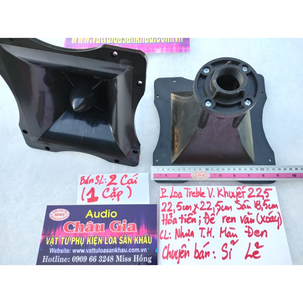 Phễu loa treble 22cm hỏa tiễn ren vặn 2 cái Audio Châu Gia
