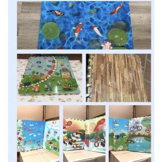 Thảm xốp ghép hoạt hình Âu Lạc 40*40 - 60*60 dày 1cm cho bé - Hàng Việt Nam dày 1cm cho bé