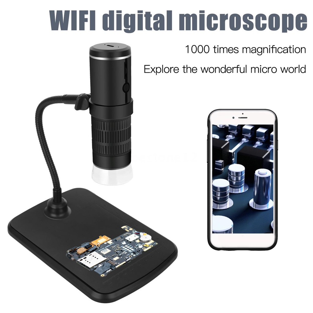 Kính hiển vi điện tử F210 2 triệu HD WIFI phóng to 50-1000 lần gọn nhẹ
