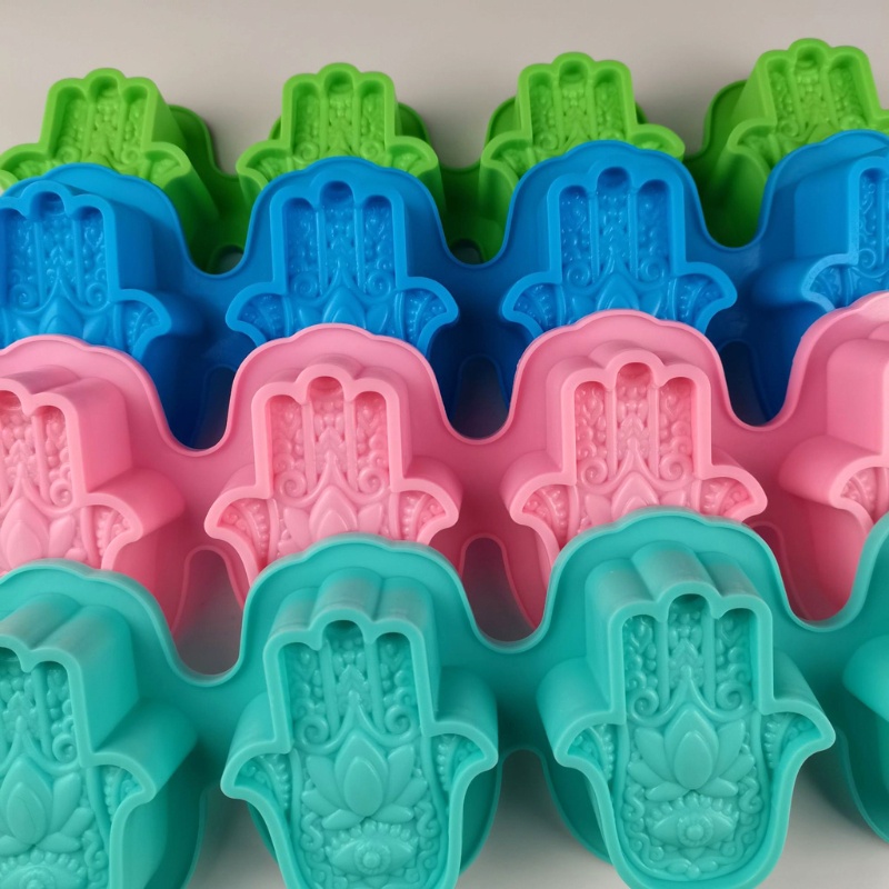 Khuôn Silicone Làm Xà Phòng / Nến Hình Bàn Tay Hamsa / Hoa Sen Độc Đáo
