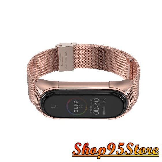 Dây đeo kim loại mắt lưới PLUS Mi band 5 chính hãng Mijobs - dây đeo thay thế miband 5 mắt lưới bản PLUS (Mijobs)