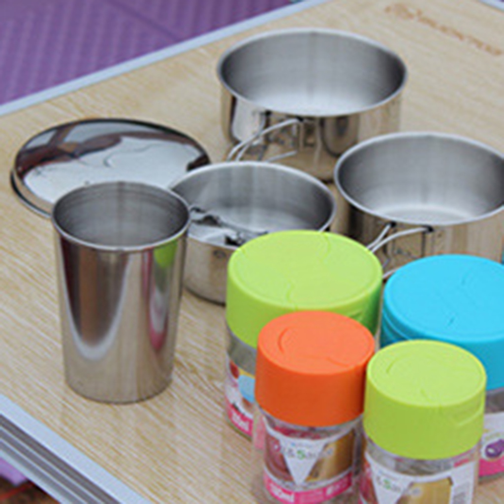 Nồi Nấu Ăn Mini Bằng Thép Không Gỉ Đa Năng Mang Đi Cắm Trại PU-300ml/400ml