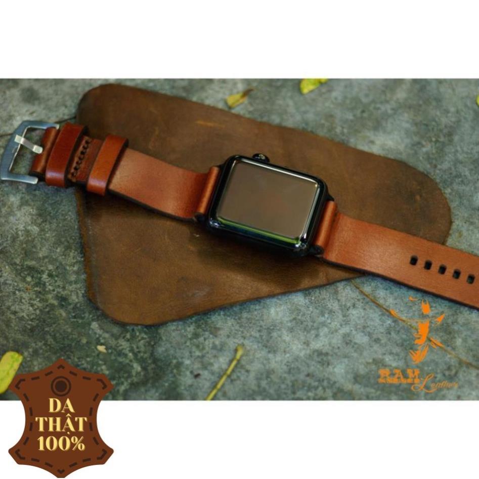 Dây Apple Watch Dây đồng hồ Nâu Đỏ – Ram Simple 3 May Tay Thủ Công Tỷ Mỹ