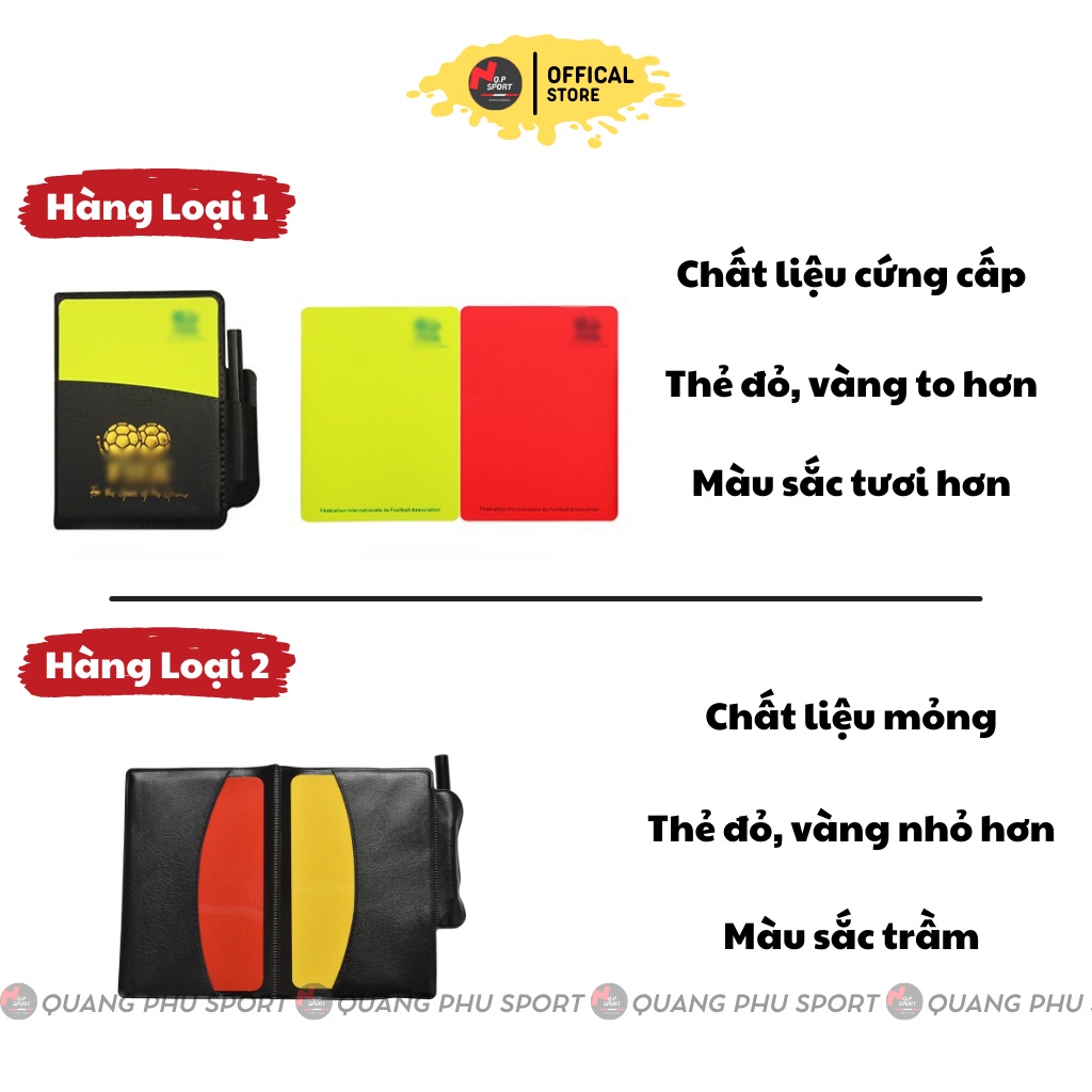Bộ Thẻ Trọng Tài, Thẻ Đỏ, Thẻ Vàng Kèm Bút Tiêu Chuẩn Dành Cho Bóng Đá Cao Cấp