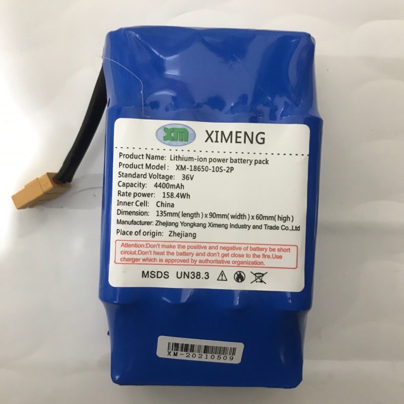 Pin xe điện cân bằng - Pin xe drift 36v 4400 mah - Pin xuồng bay - Giắc Xt 60