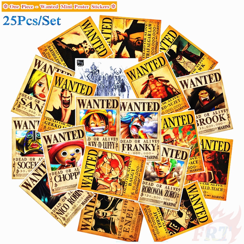 Set 25 Sticker Dán Hình Các Nhân Vật Trong Phim Hoạt Hình One Piece