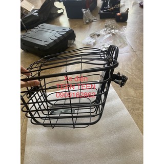 Giỏ sắt xe điện mini phía trước có kèm bản lề(pass kẹp rổ )