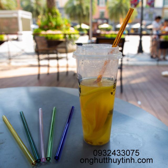 Ống hút thủy tinh đủ màu dài 20cm cong và thẳng | BigBuy360 - bigbuy360.vn