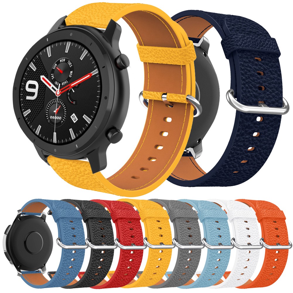 Dây đeo thay thế bằng da cỡ 22mm cho đồng hồ thông minh Huami Amazfit Gtr 47mm/Amazfit