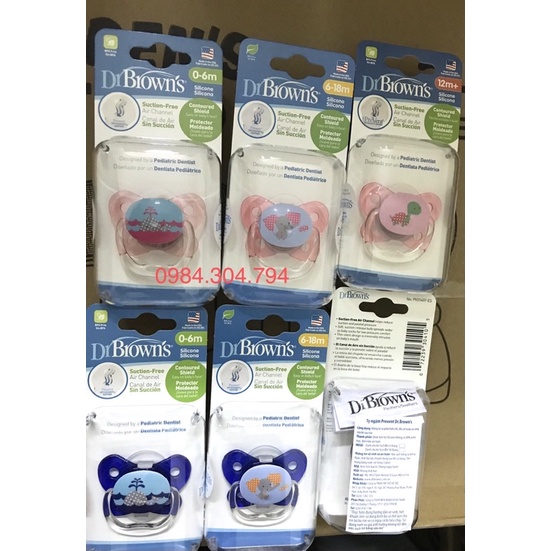 ( Chính Hãng) Ty ngậm Dr Brown’s đơn 0-6m, 6-18m, 12m+ ( ty giả Dr Brown )