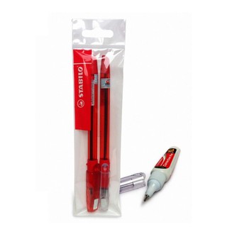 Bộ 2 cây bút bi stabilo bille 508n xf/f 0.5/0.7mm + bút xoá correction pen cps88