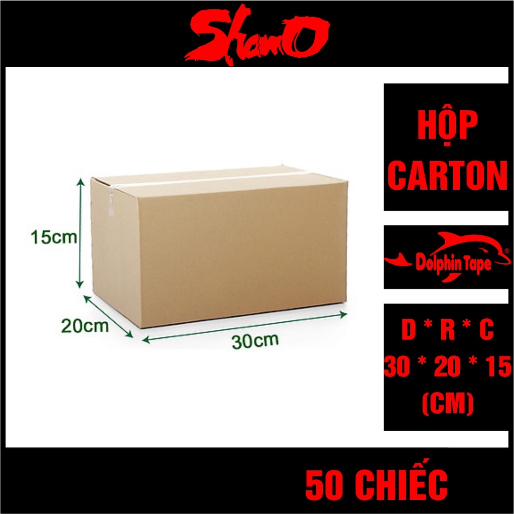 [ 50 chiếc ] Hộp carton KT: 30cm x 20cm x 15cm – Dùng trong công tác đóng hàng hỗ trợ vận chuyển – Hộp COD