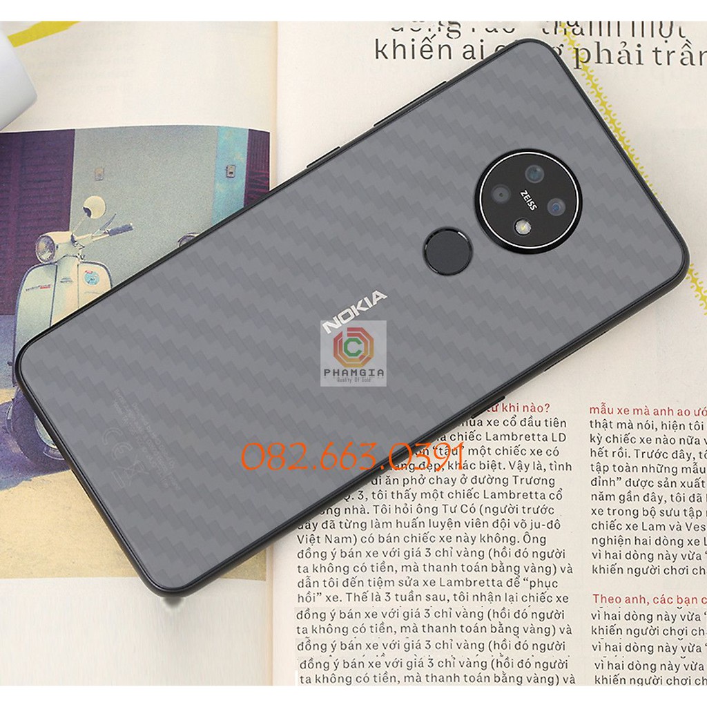 Miếng dán mặt lưng skin carbon Nokia 7.2