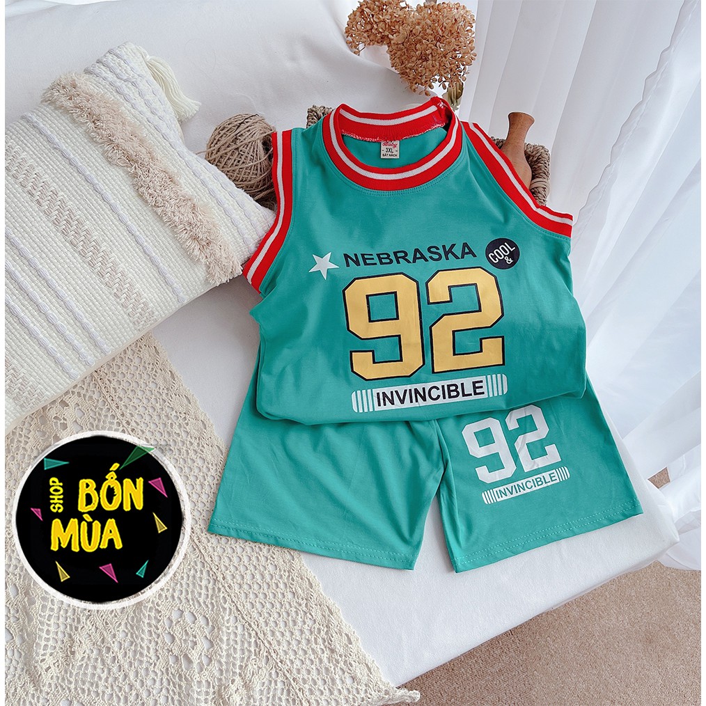 Đồ Bộ Thể Thao Bé Trai 🎁🎁 23-38kg Đồ đá banh ba lỗ bé trai chất cotton mát mỏng-SHOP BỐN MÙA