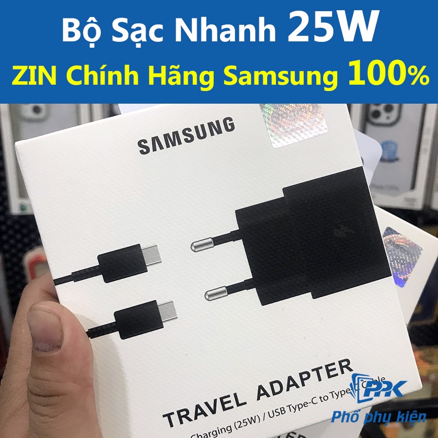 Bộ Sạc Nhanh 25W Type-C chính hãng Samsung Note 10, Note 20, S20, S20+, S20 Ultra, S21, s21 Plus, S21 Ultra
