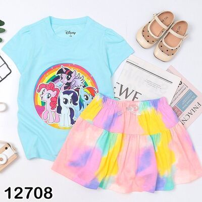 BỘ ÁO VÁY DISNEY IN HÌNH 3D KHÔNG BONG TRÓC CHO BÉ GÁI 17-50KG