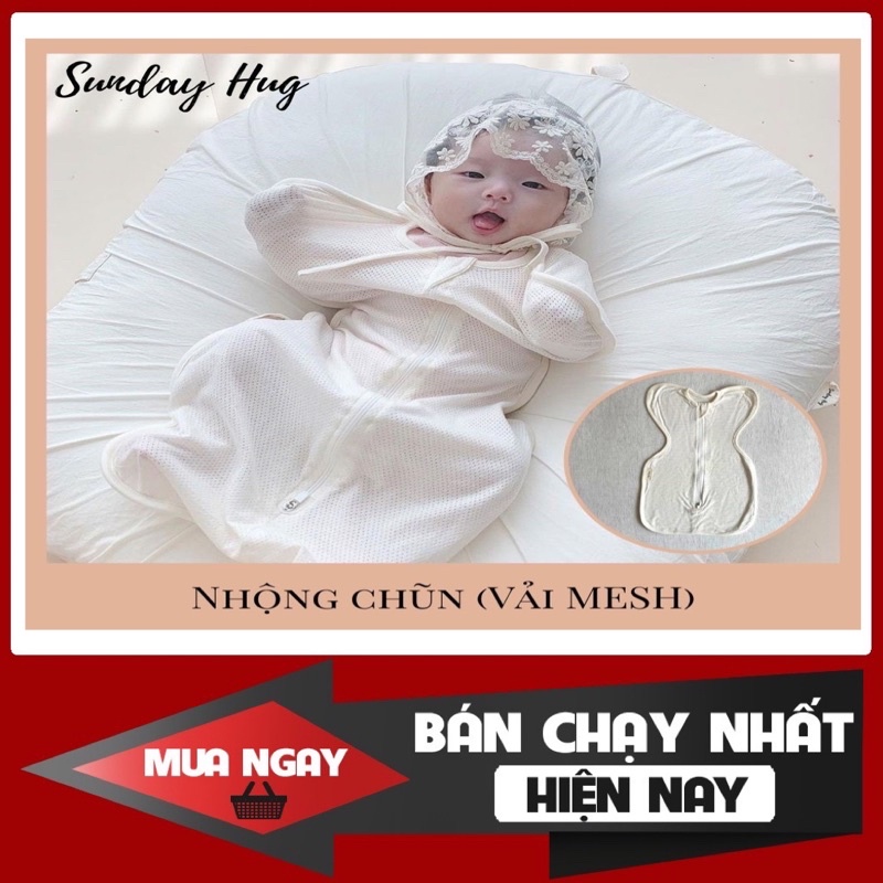 Nội địa Hàn Nhộng SunDay Hug Giúp Bé Ngủ Ngon Sâu Giấc ( Cotton Organic)