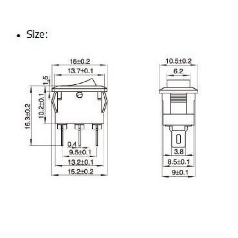 Công tắc 3 Pin 3A 250V 6A 125V SPDT 2 màu lựa chọn