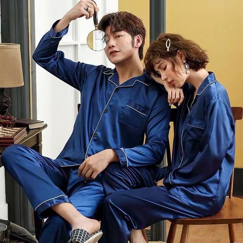 đồ ngủ pyjama đôi nữ vải lụa dài tay mùa xuân và mùa thu quần dài hai mảnh đồ ngủ rộng rãi cho nam dịch vụ tại nhà XL | BigBuy360 - bigbuy360.vn