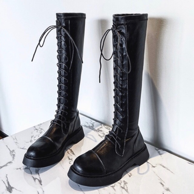 sẵn/ Boot da buộc dây 💜| bốt dây , bốt dài