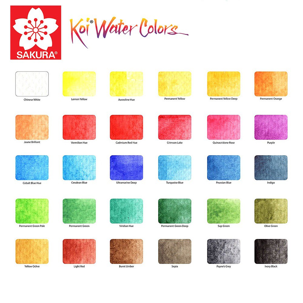 Màu Nén Koi Water Color 12 Màu+ BRUSH - XNCW - 12H
