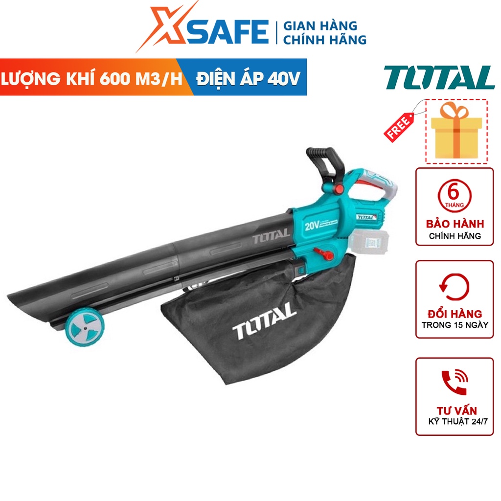 Máy thổi bụi dùng pin Lithium-Ion 40V TOTAL TABLI2003, tốc độ không khí tối đa 190km/h, lượng khí tối đa 600m3/h - XSAFE