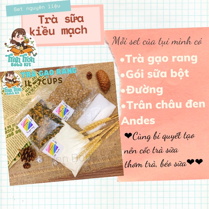 Set nguyên liệu pha trà sữa Kiều Mạch 1 lít