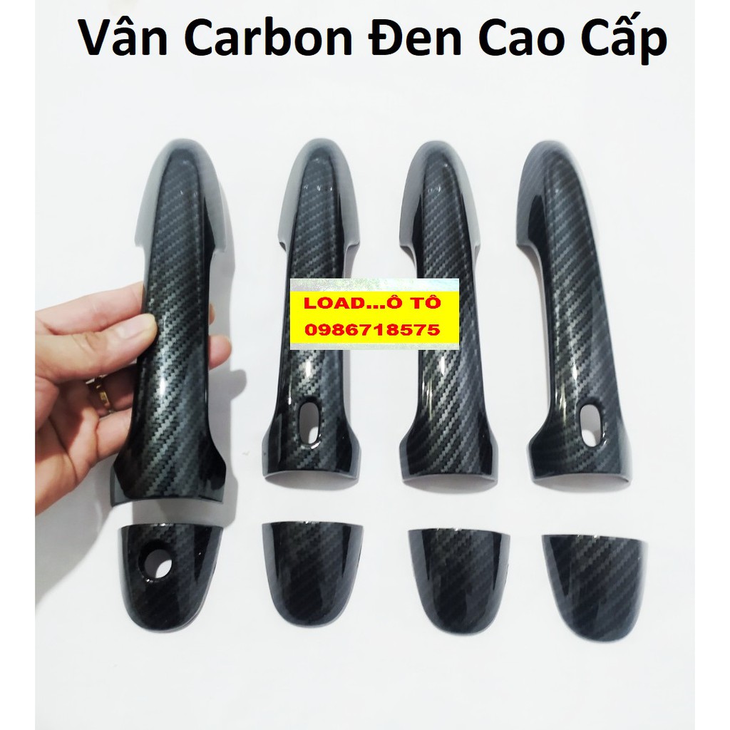 Ốp Tay Nắm Cửa Xe Toyota Fortuner 2023-2017 Vân Carbon Cao Cấp