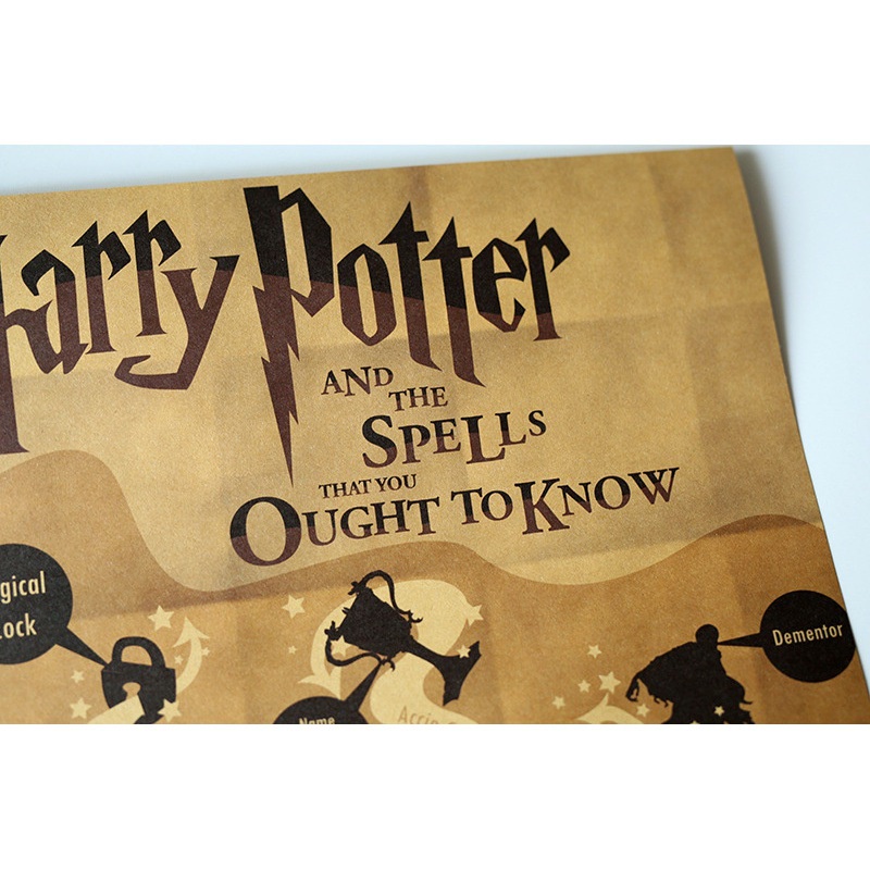 Poster Phim Harry Potter Bằng Giấy Kraft Trang Trí Quán Cà Phê