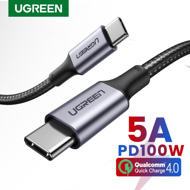 Cáp UGREEN 100W USB-C sang USB-C 5A Dây sạc USB Type C 100W PD (70427.70429.70698)