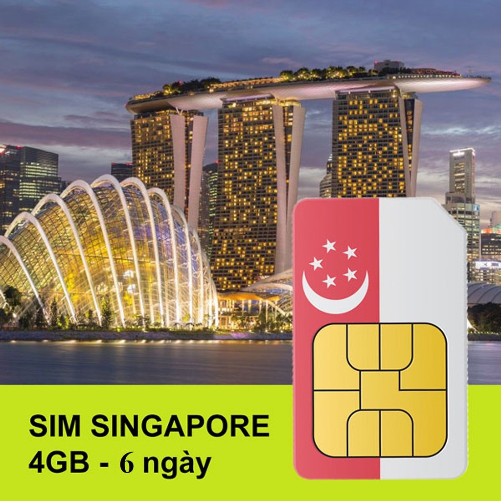 SIM SINGAPORE MALAYSIA INDONESIA 6 ngày full 4G