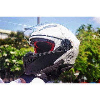 Nón bảo hiểm Lật hàm 2 kính EGO E9 (Trắng)