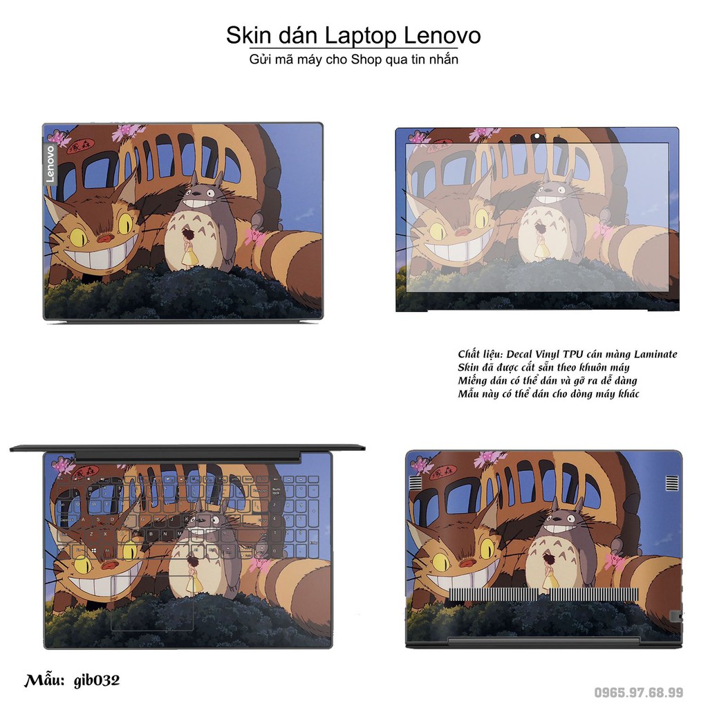 Skin dán Laptop Lenovo in hình Ghibli movies (inbox mã máy cho Shop)