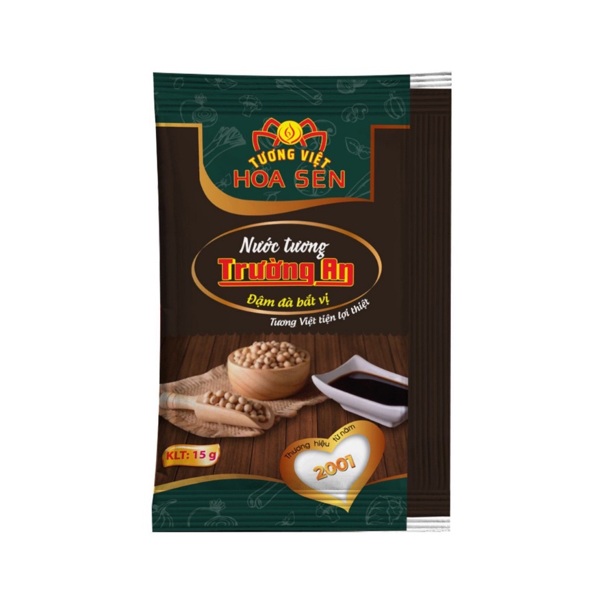 Bịch 100 gói nước tương gói nhỏ 15g - Tương Việt Hoa Sen