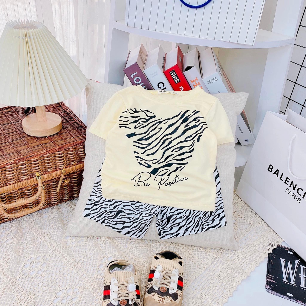 Bộ cộc ngắn Minky thun lạnh phối hình gấu thỏ lạ mắt size 80-120 cho bé