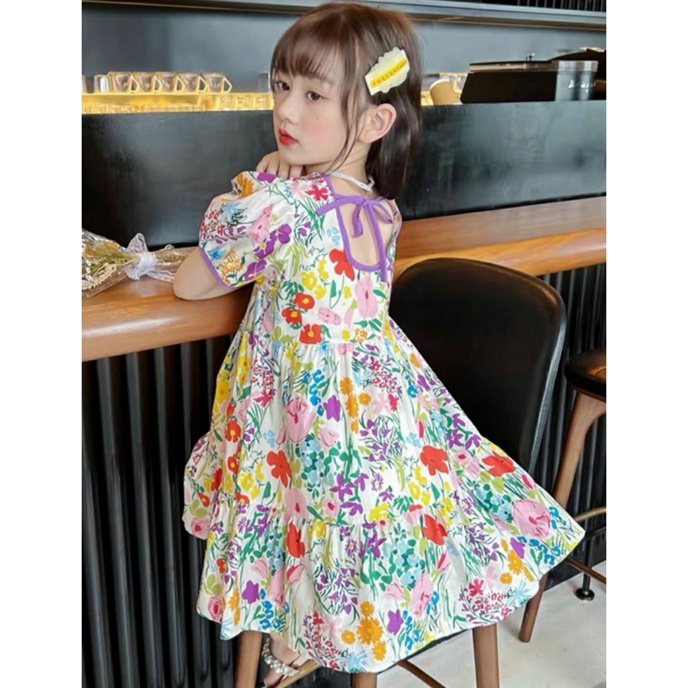 Đầm bé gái công chúa hoa xinh cho bé