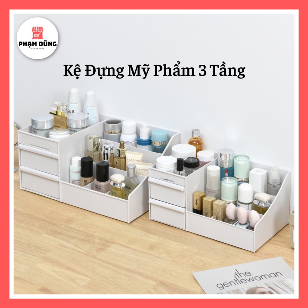 Kệ Mỹ Phẩm 3 tầng , đựng đồ trang điểm nhiều ngăn