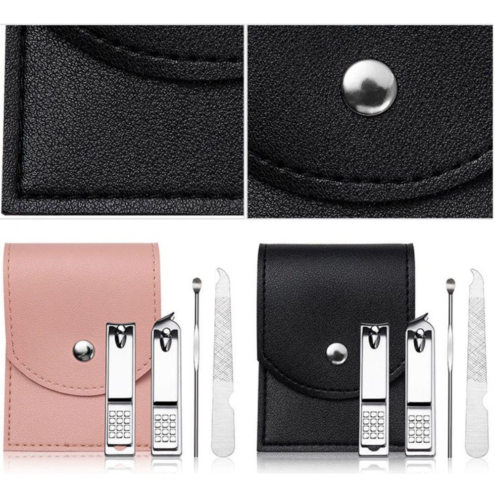 Bộ 4 / 7 Dụng Cụ Làm Móng Bằng Da PU Kèm Túi Đựng Và Nhíp Gắp Tiện Dụng