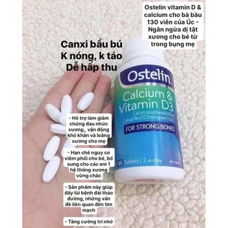 (Đủ bill) Viên bs #canxi Ostelin Calcium & Vitamin D3 130 viên