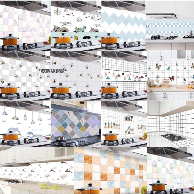 Tổng hợp mẫu decal dán bếp-Decal dán bếp tráng nhôm cách nhiệt
