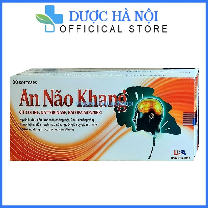 Hoạt huyết dưỡng não Ginkgo Biloba An Não Khang tăng cường trí nhớ hộp 30 viên
