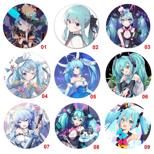 Huy hiệu cài miku huy hiệu anime Game miku conbo 5 cái