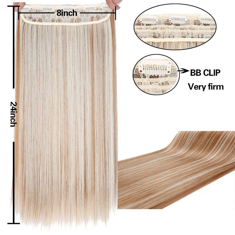 Tóc Giả Thẳng Dài 80cm Kèm 5 Kẹp Màu Đen Bằng Sợi Tổng Hợp Cách Nhiệt