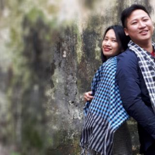 Khăn rằn Campuchia đen trắng caro to